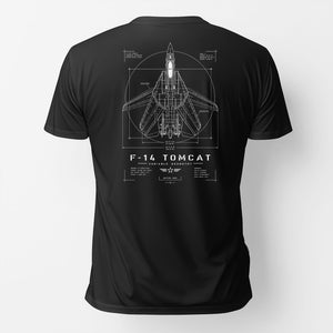 F-14 Tomcat Blueprint T-Shirt Wairworthy