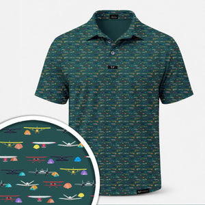 Men's Airplane Camping Pilot Polo Wairworthy